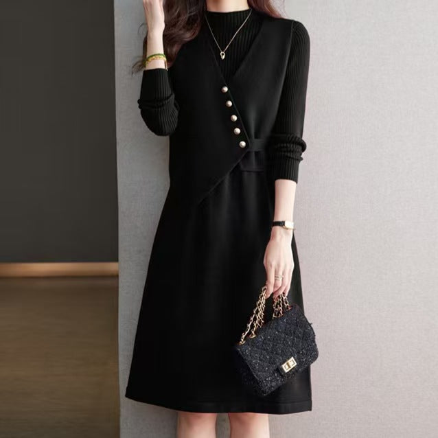 Women's combination of knit dress and vest NOVAE