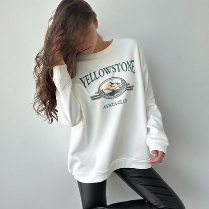 Women's casual sweatshirt with a creative mountain motif and comfortable cut NOVAE