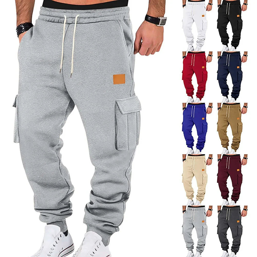 Men's cargo jogging pants with elastic waistband and practical pockets NOVAE