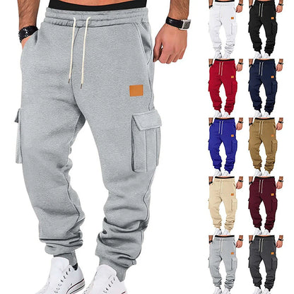 Men's cargo jogging pants with elastic waistband and practical pockets NOVAE
