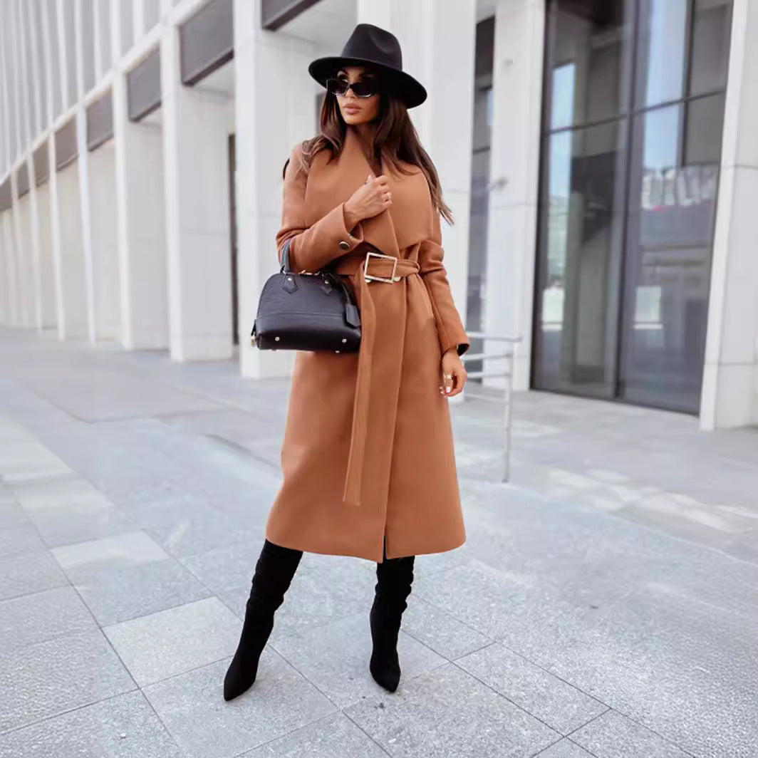 Women's elegant trench coat with belt and high-quality workmanship NOVAE