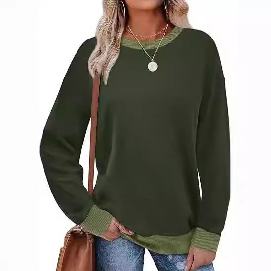 Women's comfortable sweatshirt with raglan sleeves and decorative collar NOVAE
