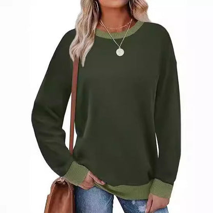 Women's comfortable sweatshirt with raglan sleeves and decorative collar NOVAE