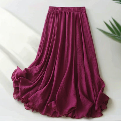 Women's long, airy maxi skirt with elastic waistband and modern cut NOVAE