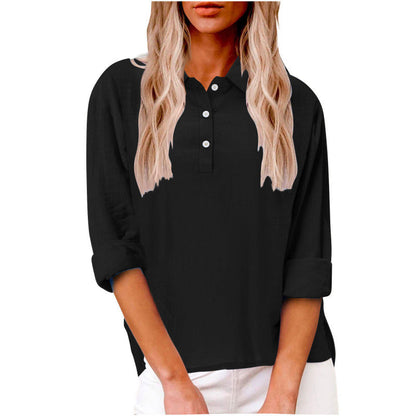 Women's knitted blouse with button detail and casual cut NOVAE