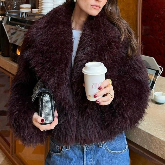 Women's Trendy Short Faux Fur Coats NOVAE