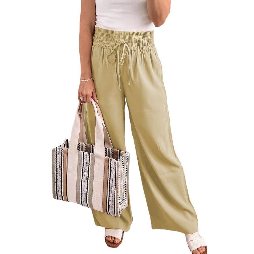 Women's Comfortable and Casual Palazzo Trousers with Drawstring NOVAE