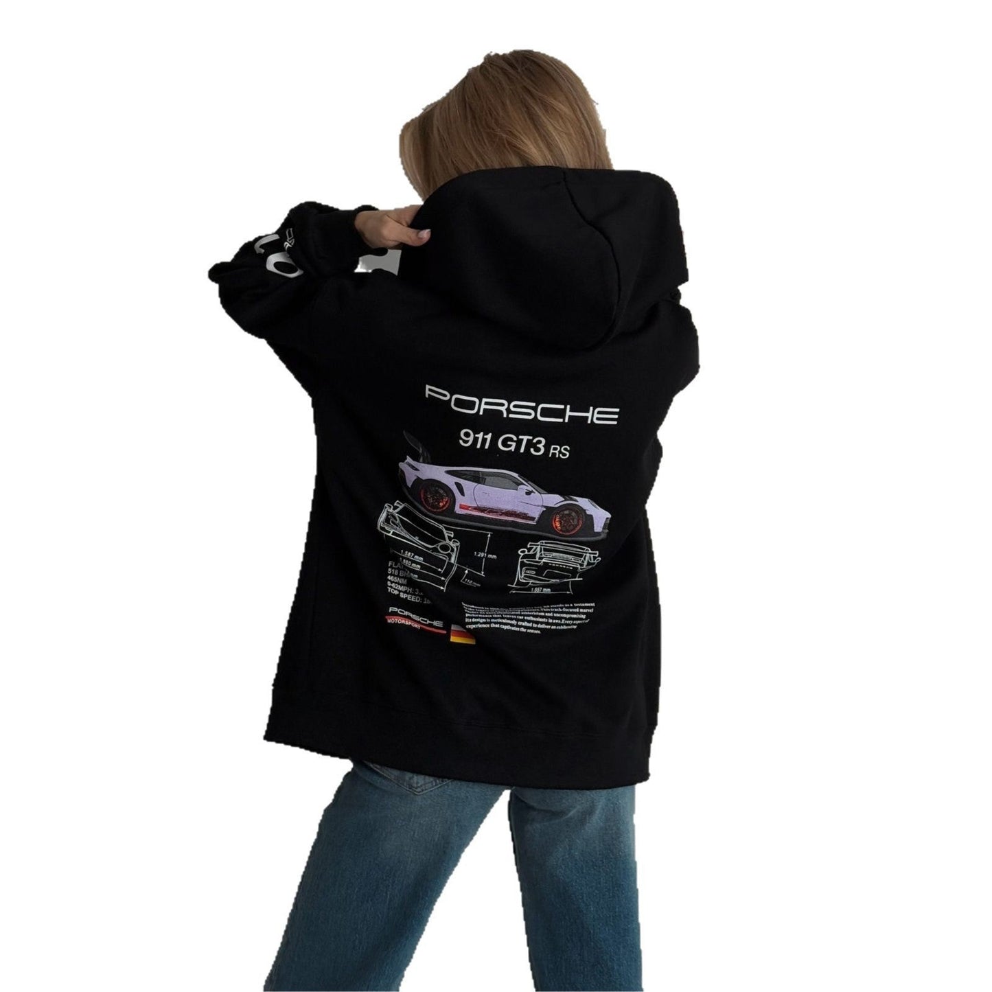 Women's hoodie with creative Porsche design NOVAE