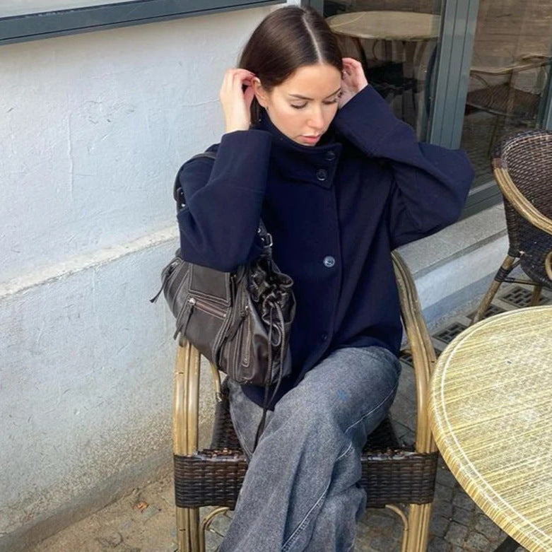 Women's modern and practical short jacket with high-closing collar NOVAE