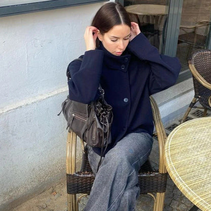 Women's modern and practical short jacket with high-closing collar NOVAE