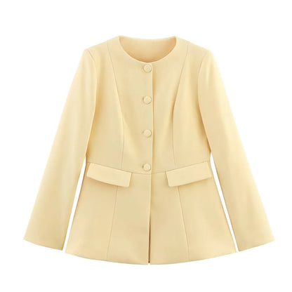 Women's elegant blazer with a fashionable cut and decorative button details NOVAE