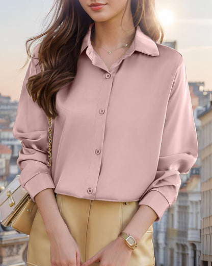 Women's elegant and lightweight blouse with a comfortable cut and subtle sheen NOVAE