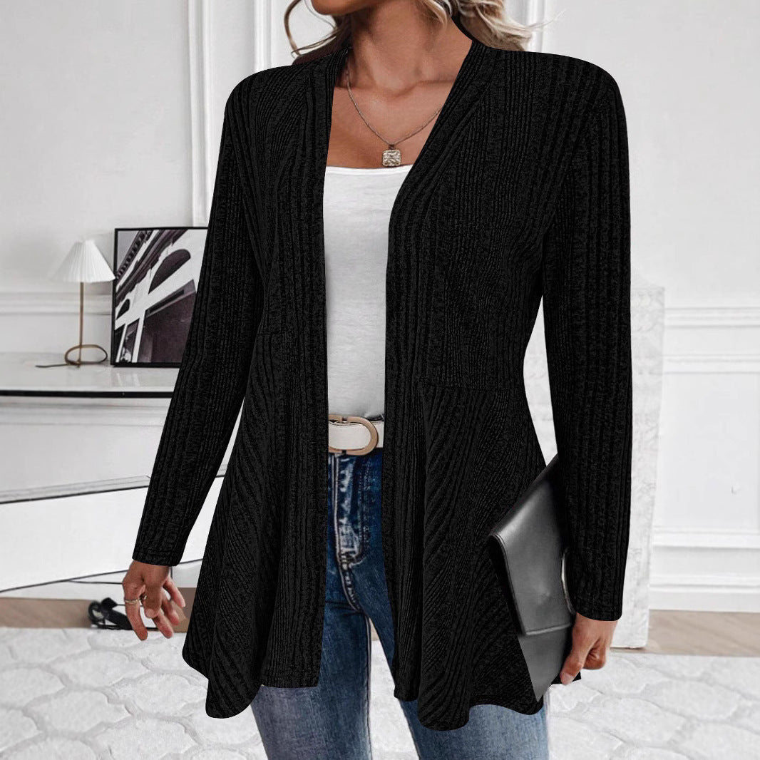 Women's cardigan with playful design and side belt NOVAE