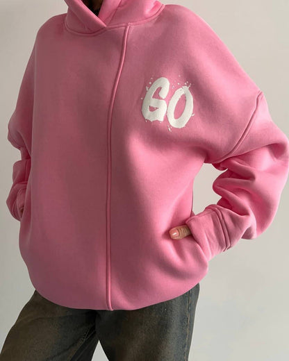 Women's oversized hoodie with a comfortable cut and casual sleeves NOVAE