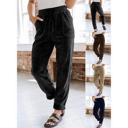 Women's leisure trousers with elasticated waistband and practical pockets NOVAE