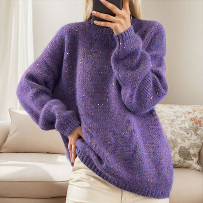 Women's cozy knit sweater with sparkling accents and a relaxed fit NOVAE