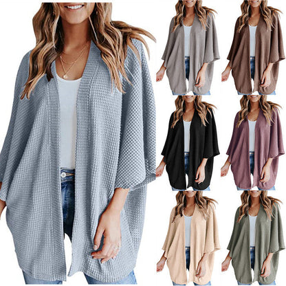 Women's casual waffle-knit cardigan NOVAE