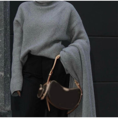 Women's Oversized Turtleneck Knit Sweater made of high-quality material NOVAE