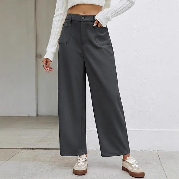 Women's wide-legged leisure trousers with practical pockets NOVAE