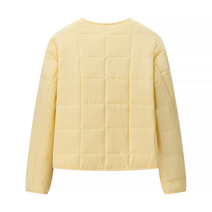 Women's quilted transitional jacket with practical snap fasteners and pockets NOVAE