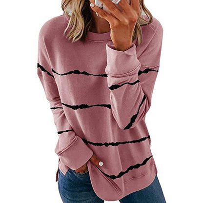 Women's casual sweatshirt with modern stripes NOVAE