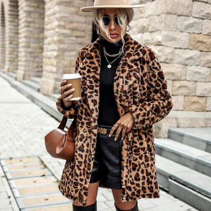 Women's luxury leopard-print fur jacket NOVAE