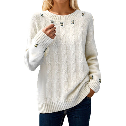 Women's knit sweater with a relaxed fit and exquisite details NOVAE