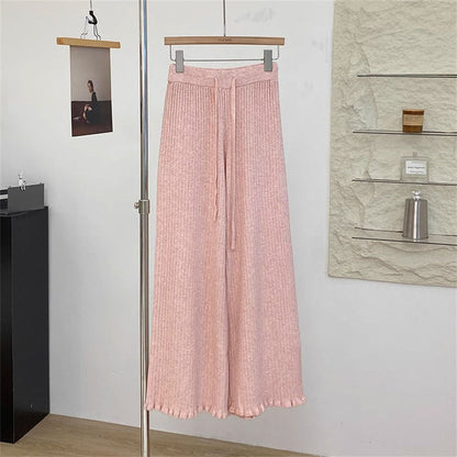 Women's Flowing Knit Trousers with Soft Material and Elegant Hem NOVAE