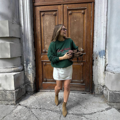 Women's casual sweatshirt with creative lettering and comfortable fit NOVAE