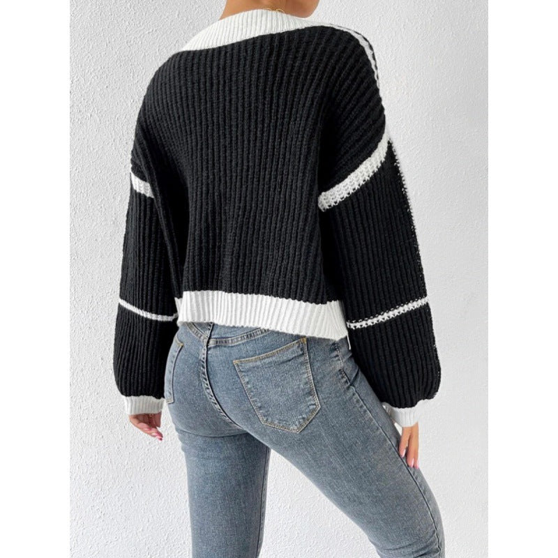 Women's Oversized Knit Cardigan with Voluminous Sleeves NOVAE