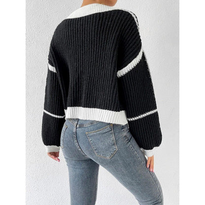 Women's Oversized Knit Cardigan with Voluminous Sleeves NOVAE
