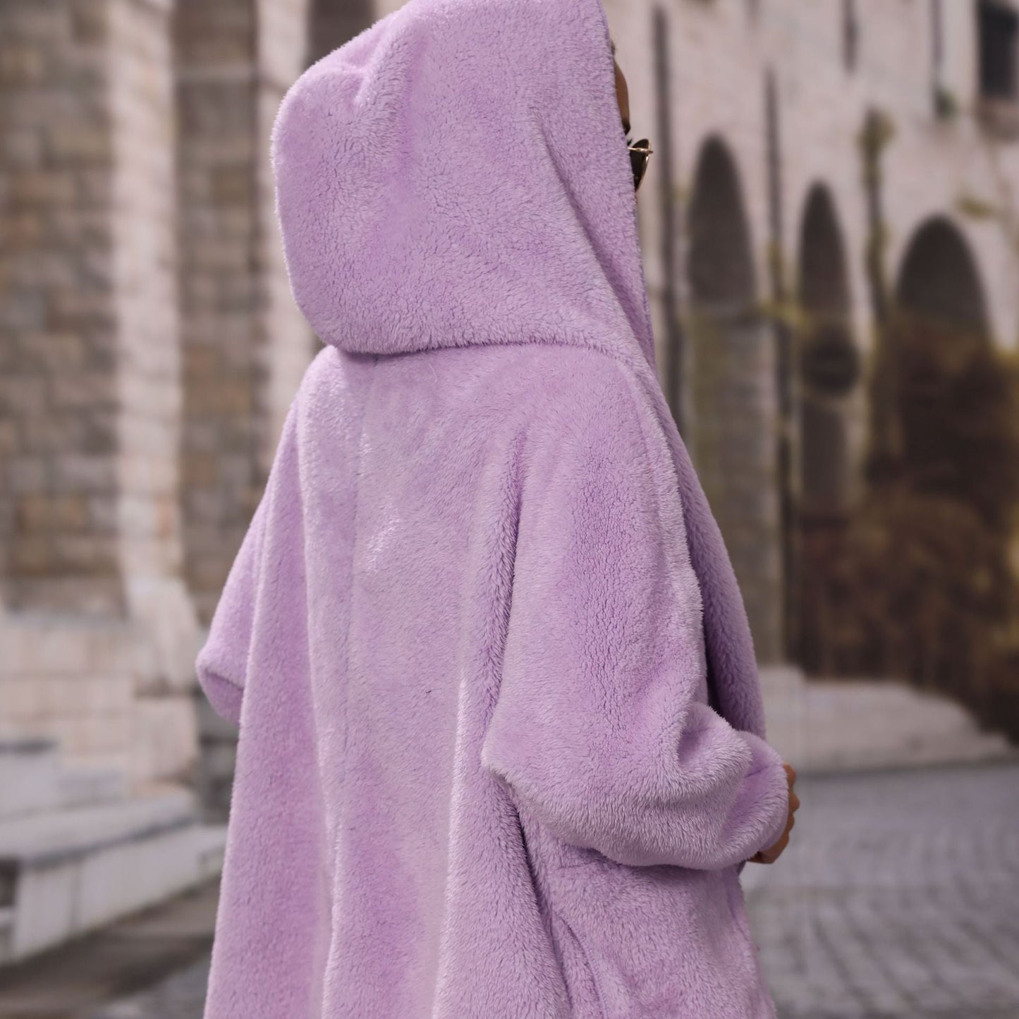 Women's Cozy Plush Jacket with Open Collar NOVAE