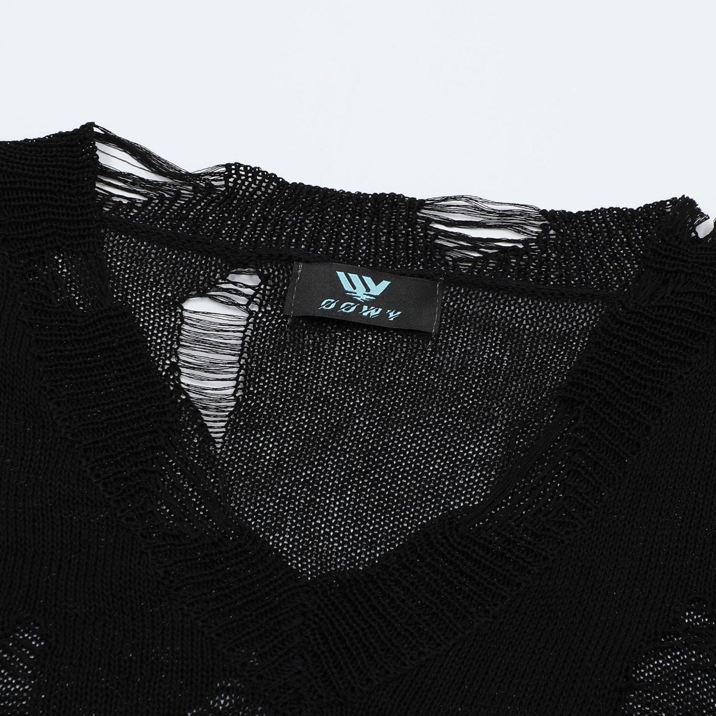 Women's oversized sweater with graphic print and distressed details NOVAE