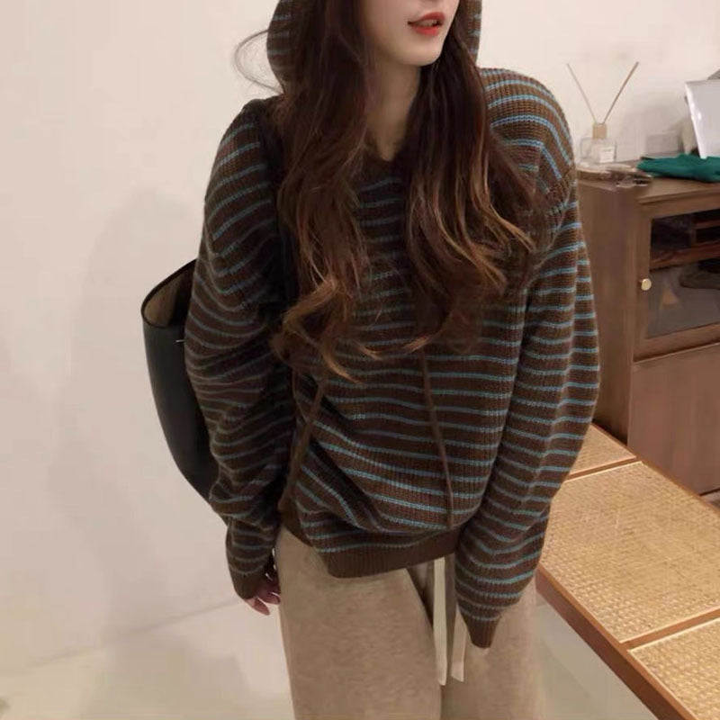 Women's Cozy Striped Hoodie NOVAE