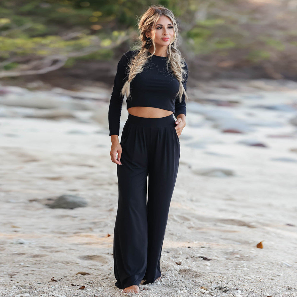 Women's jumpsuit with wide leg and long sleeves NOVAE
