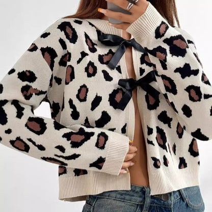Women's trendy cardigan with playful bows NOVAE