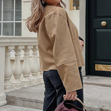 Women's fashionable jacket in a minimalist cut with practical pockets NOVAE