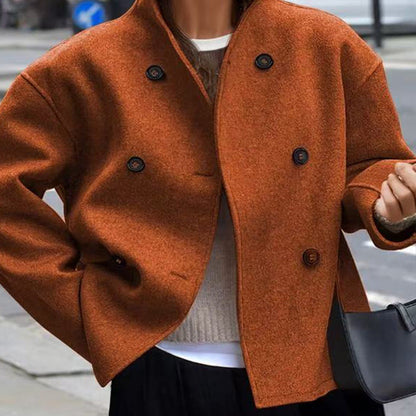 Women's lined boucle jacket with double button placket NOVAE