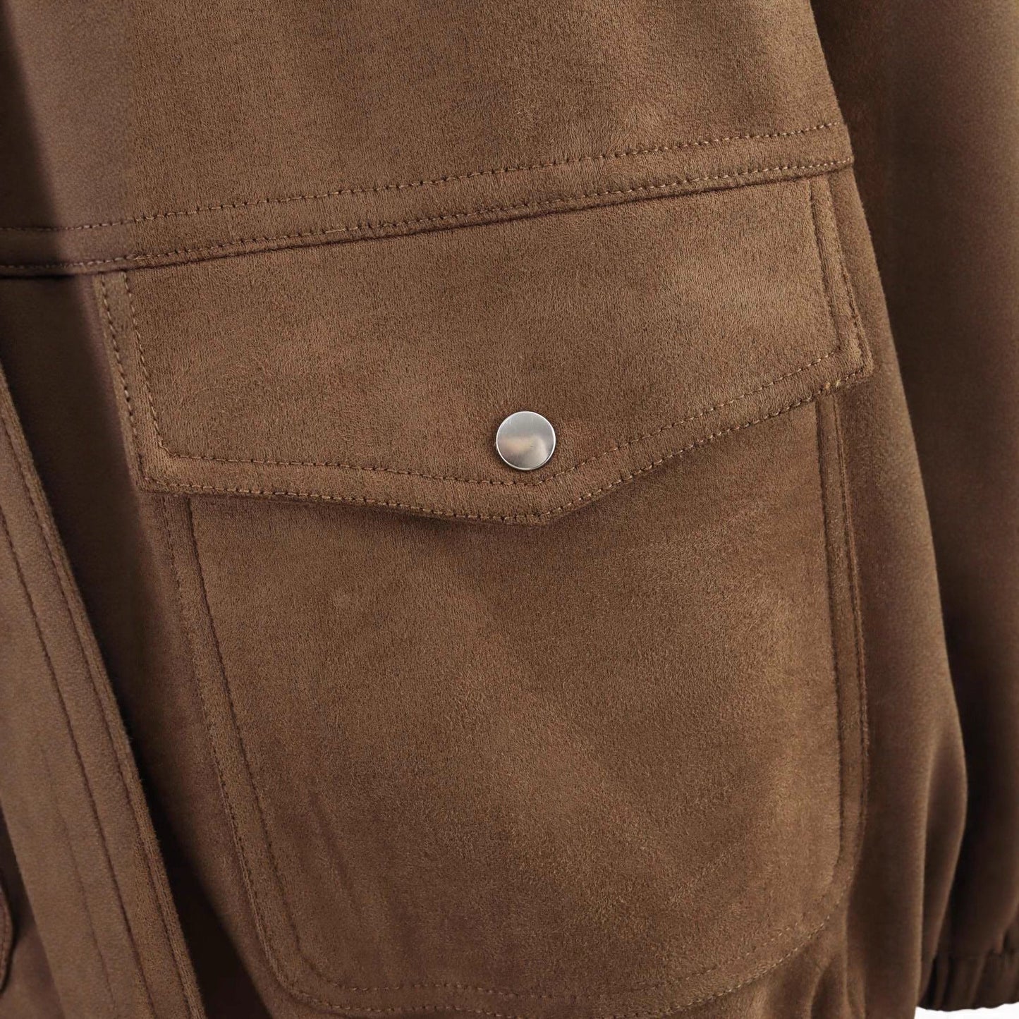 Women's casual faux leather jacket in an oversized cut with practical pockets NOVAE