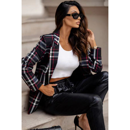 Women's checked blazer in a modern oversized cut with elegant details NOVAE