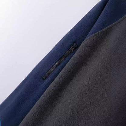 Men's fleece pullover with high collar and stand-up collar NOVAE