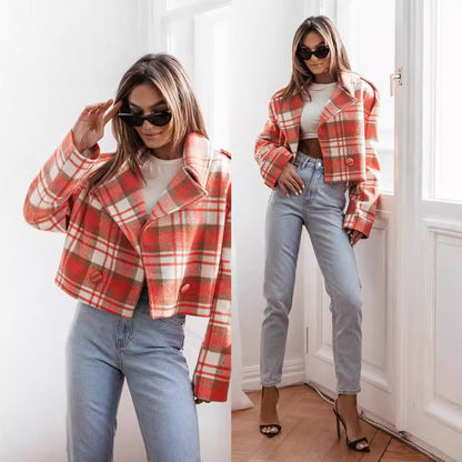 Women's Checkered Blazer Jacket in a Modern Cut NOVAE