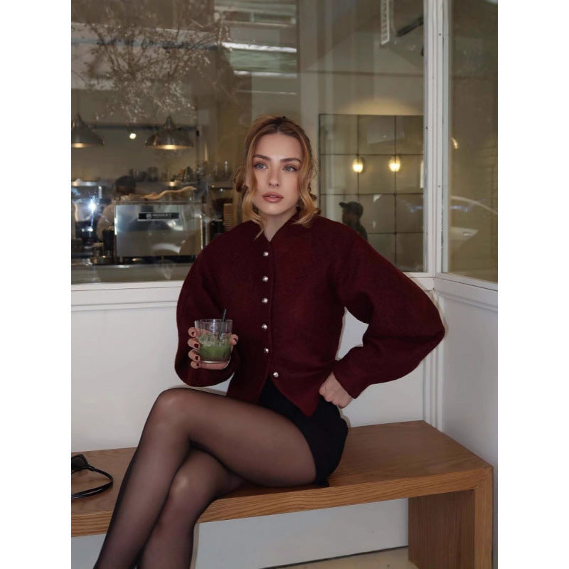 Women's fashionable cardigan with eye-catching buttons NOVAE