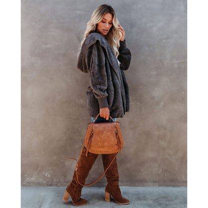 Women's Cozy Hooded Jacket made of soft material NOVAE