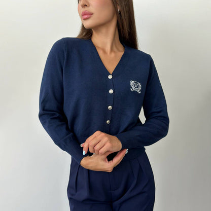Women's elegant cardigan with button details and V-neck NOVAE
