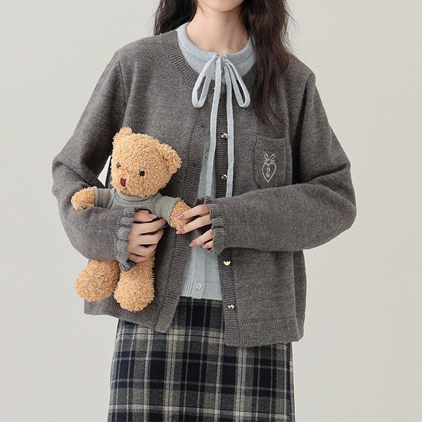 Women's cardigan with decorative buttons and high-quality embroidery NOVAE