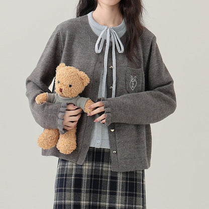 Women's cardigan with decorative buttons and high-quality embroidery NOVAE