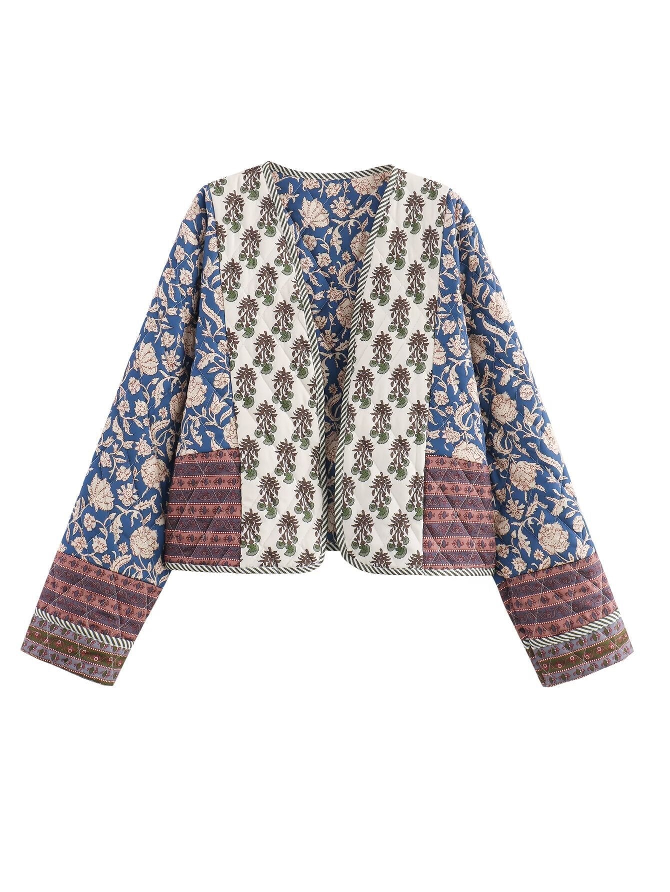Women's patchwork jacket with floral patterns and a wide cut NOVAE
