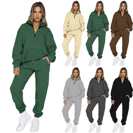 Women's comfortable tracksuit with modern zipper and practical pockets NOVAE