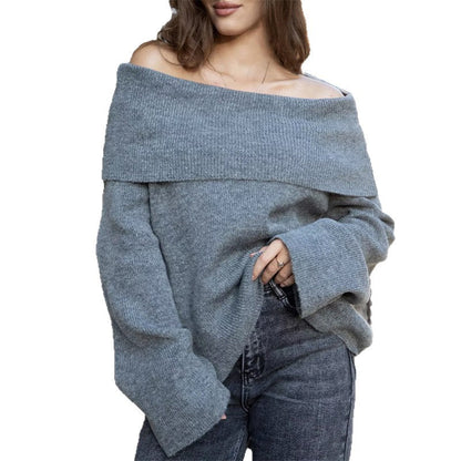 Women's off-the-shoulder sweater dress in soft knit quality NOVAE